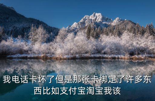 手機(jī)卡丟了綁定很多東西怎么辦啊，我電話卡壞了但是那張卡綁定了許多東西比如支付寶淘寶我該