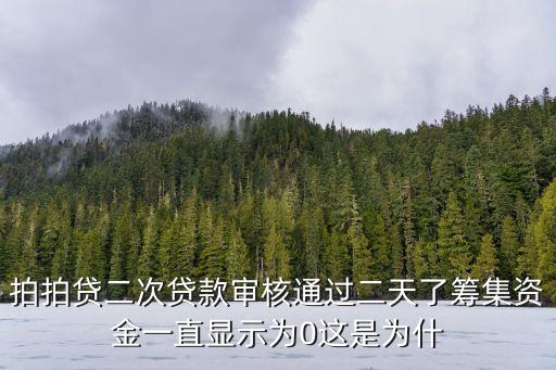 拍拍貸二次貸款審核通過二天了籌集資金一直顯示為0這是為什