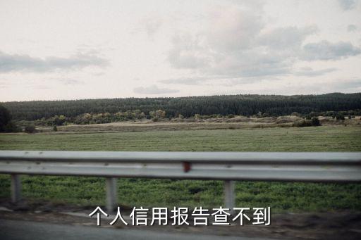 個(gè)人信用報(bào)告查不到