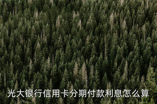 光大分期卡利息怎么算，光大銀行信用卡分期付款利息怎么算