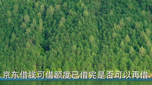 京東借錢可借額度已借完是否可以再借