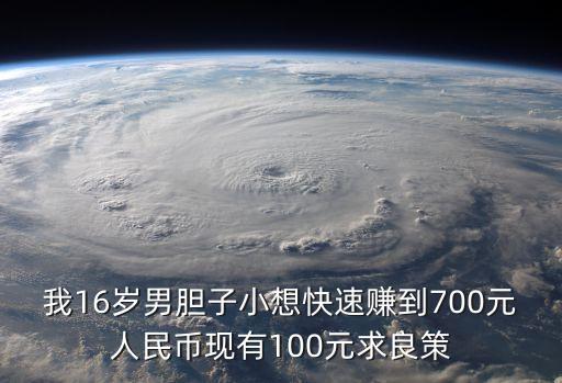 我16歲男膽子小想快速賺到700元人民幣現有100元求良策