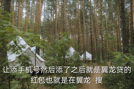 讓添手機(jī)號然后添了之后就是翼龍貸的紅包也就是在翼龍  搜