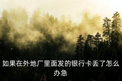 如果在外地廠里面發(fā)的銀行卡丟了怎么辦急