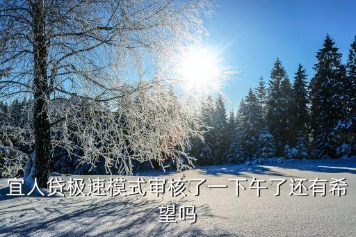 宜人貸極速模式審核了一下午了還有希望嗎