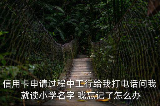 信用卡申請過程中工行給我打電話問我 就讀小學名字 我忘記了怎么辦