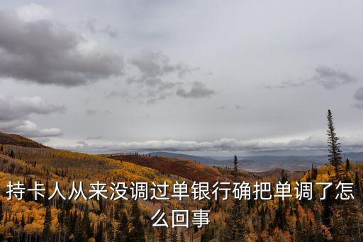持卡人從來沒調(diào)過單銀行確把單調(diào)了怎么回事