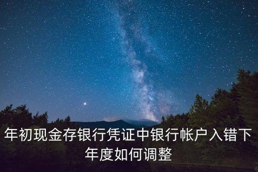 年初現(xiàn)金存銀行憑證中銀行帳戶入錯(cuò)下年度如何調(diào)整