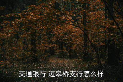 交通銀行 邁皋橋支行怎么樣