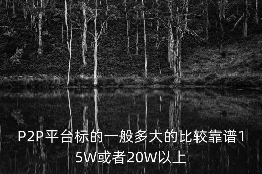 P2P平臺標(biāo)的一般多大的比較靠譜15W或者20W以上