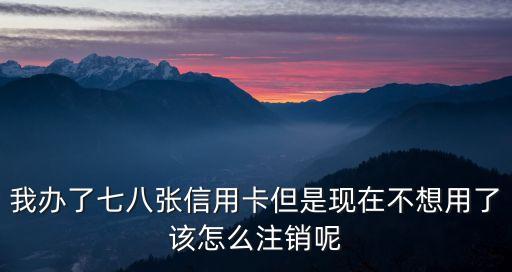 信用卡多辦了怎么取消，信用卡太多 想取消掉幾張請問該怎么銷卡