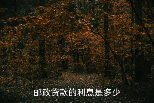 郵政貸款的利息是多少