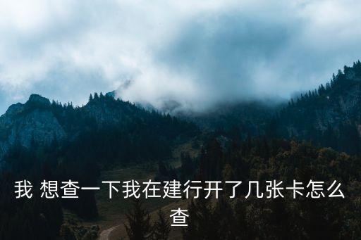 我 想查一下我在建行開了幾張卡怎么查