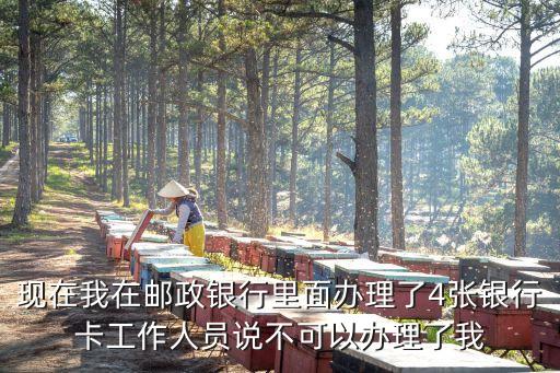 現(xiàn)在我在郵政銀行里面辦理了4張銀行卡工作人員說不可以辦理了我