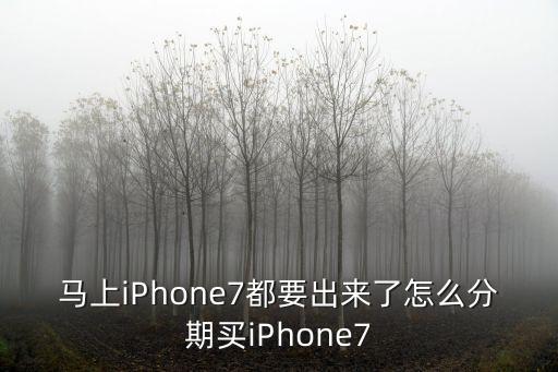 蘋果七怎么分期買，iphone7怎么分期付款如何分期購買iphone7
