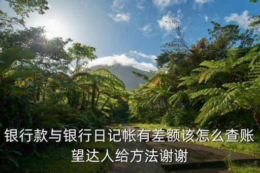 信用卡怎么查差額，銀行款與銀行日記帳有差額該怎么查賬望達人給方法謝謝