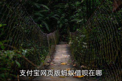 支付寶網(wǎng)頁版螞蟻借唄在哪