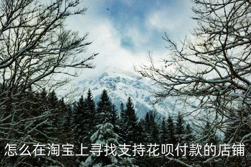 怎么在淘寶上尋找支持花唄付款的店鋪