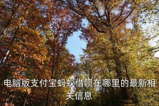螞蟻借電腦怎么開通，支付寶在電腦上怎么開通借唄