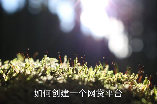 如何創(chuàng)建一個(gè)網(wǎng)貸平臺(tái)