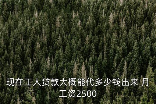 工人貸款怎么樣，現(xiàn)在工人貸款大概能代多少錢出來 月工資2500
