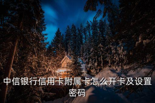 中信銀行信用卡附屬卡怎么開卡及設(shè)置密碼