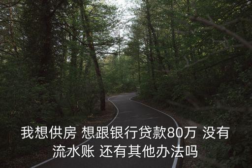 我想供房 想跟銀行貸款80萬 沒有流水賬 還有其他辦法嗎