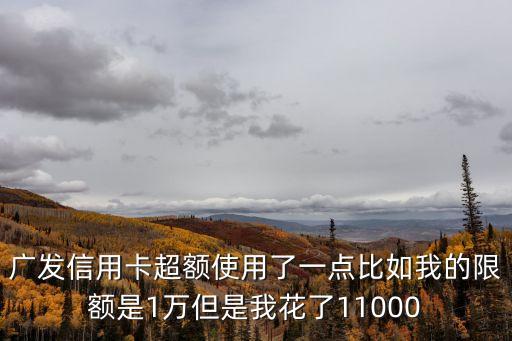 廣發(fā)信用卡超額使用了一點(diǎn)比如我的限額是1萬但是我花了11000