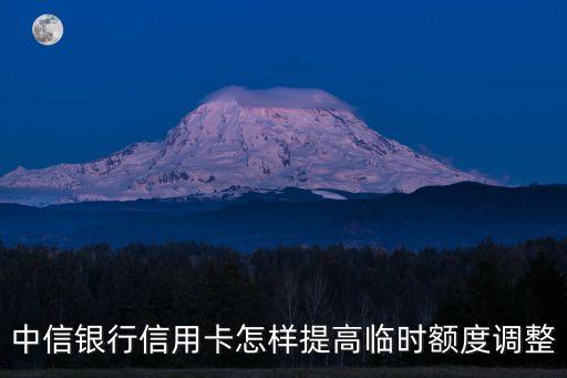 中信信用卡怎么提臨時額度，中信銀行信用卡怎樣提高臨時額度