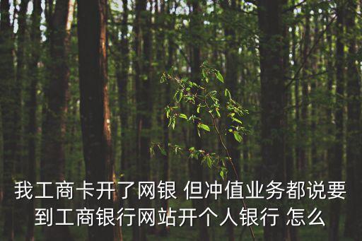 怎么成為私人銀行，我工商卡開了網(wǎng)銀 但沖值業(yè)務(wù)都說(shuō)要到工商銀行網(wǎng)站開個(gè)人銀行 怎么