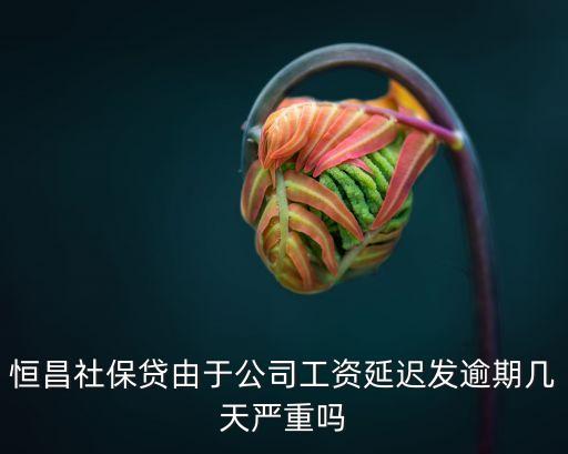 恒昌社保貸怎么樣，恒昌社保貸申請通過簽約還要收費嗎