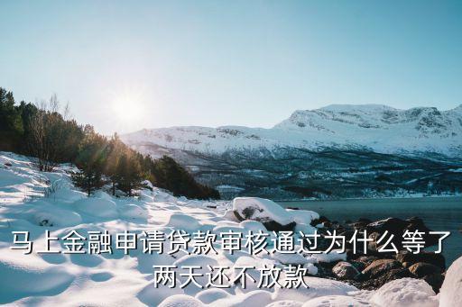 馬上貸怎么不放款，馬上借審核通過了為什么不放款