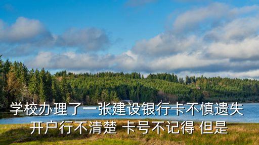 學(xué)校的建行卡丟了怎么辦理，學(xué)校發(fā)的建行銀行卡丟了怎么辦