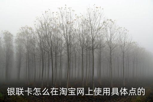 銀聯(lián)卡怎么在淘寶網(wǎng)上使用具體點的