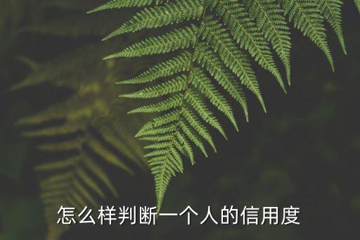 怎么知道個(gè)人的信用度，怎么樣判斷一個(gè)人的信用度