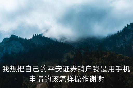 我想把自己的平安證券銷戶我是用手機(jī)申請(qǐng)的該怎樣操作謝謝