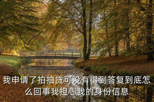 我申請了拍拍貸可沒有得到答復(fù)到底怎么回事我擔(dān)心我的身份信息