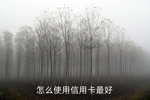 怎么使用信用卡最好
