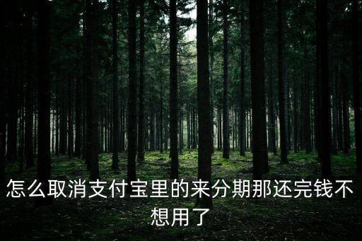 怎么取消支付寶里的來分期那還完錢不想用了
