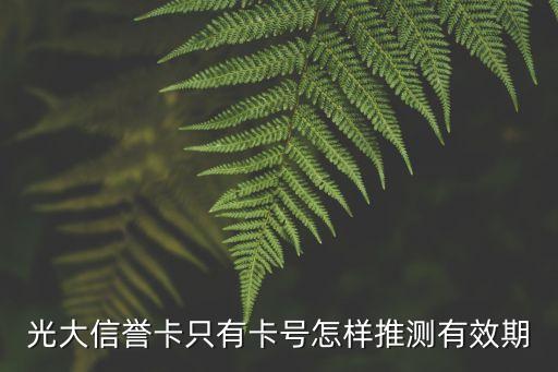光大卡片有效期怎么查，光大銀行信用卡在線申請卡片有效期怎么回事啊