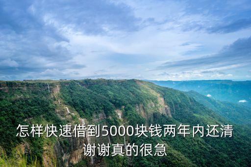 怎樣快速借到5000塊錢兩年內(nèi)還清謝謝真的很急