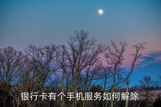 銀行卡有個手機服務(wù)如何解除