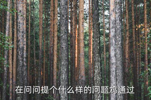 在問(wèn)問(wèn)提個(gè)什么樣的問(wèn)題鴆通過(guò)