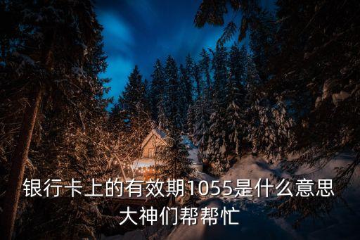 銀行卡上的有效期1055是什么意思大神們幫幫忙