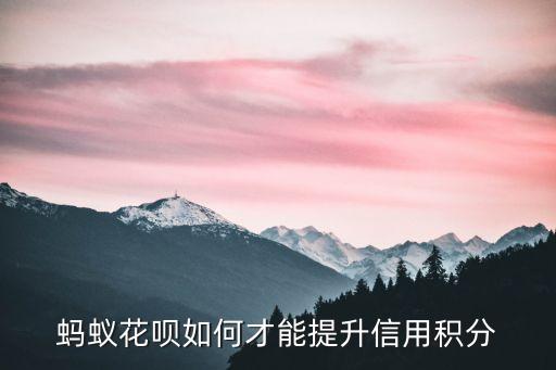螞蟻花唄如何才能提升信用積分