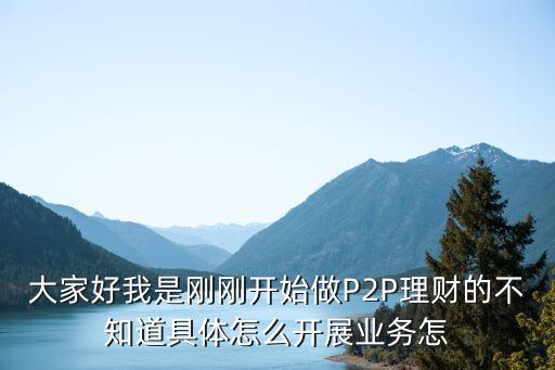 大家好我是剛剛開始做P2P理財?shù)牟恢谰唧w怎么開展業(yè)務怎