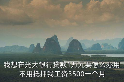 光大小額貸款怎么貸款，我想在光大銀行貸款1萬元要怎么辦用不用抵押我工資3500一個月