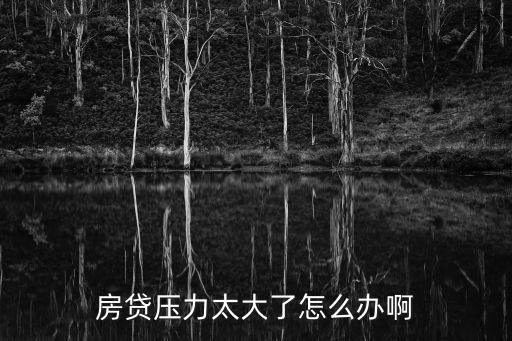 房貸壓力太大了怎么辦啊