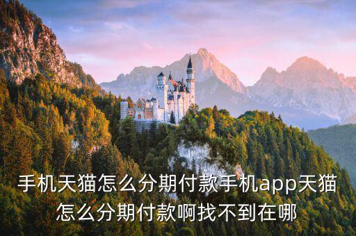 手機天貓上怎么分期，天貓分期付款怎樣弄
