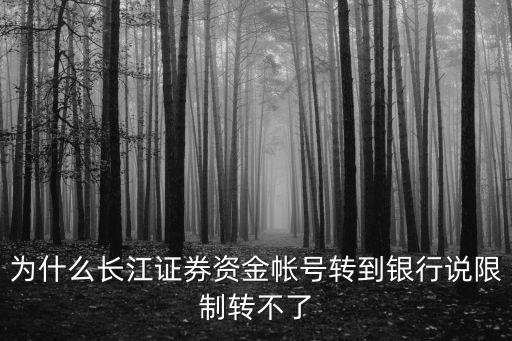 為什么長(zhǎng)江證券資金帳號(hào)轉(zhuǎn)到銀行說(shuō)限制轉(zhuǎn)不了